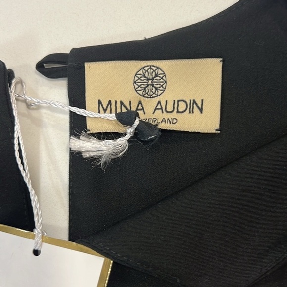NWT Mina Audin,Defining Couture Craftsmanship,Black Peplum Power Dress,Size 40/8 - Picture 7 of 16